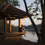 Tranquil lakeside pavilion at Anantara Kalutara, perfect for quiet relaxation