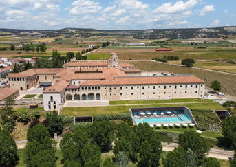 Historic monastery turned spa retreat in Spain’s Ribera del Duero wine region, offering thermal pools and tranquil wellness escapes.