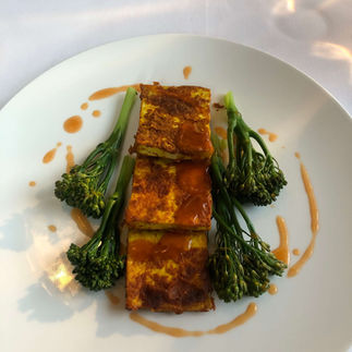 Tofu and broccolini dish from the Chenot detox menu, designed to support cleansing and cellular renewal.