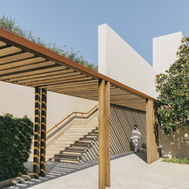 Daytime entrance walkway at Six Senses Vana wellness retreat in India.