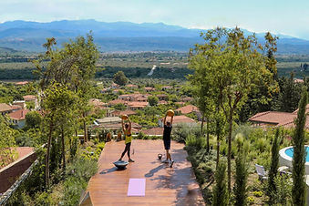 Outdoor fitness session with mountain views at Euphoria Retreat