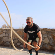 Battle ropes workout session at Boot Camp Marbella fitness retreat
