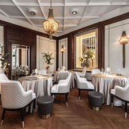 Elegant private dining room with soft lighting at Villa Eden
