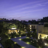 Exterior view of Six Senses Vana at night