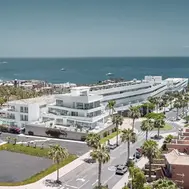 Aerial view of Domes Baobab Suites on the coast at Costa Adeje, Tenerife