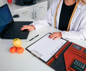 Doctor at a medical spa wellness retreat with health consultation setup