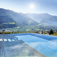 Saltwater Sky Solepool with views of the Italian Alps at Preidlhof