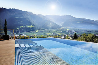 Saltwater Sky Solepool with views of the Italian Alps at Preidlhof
