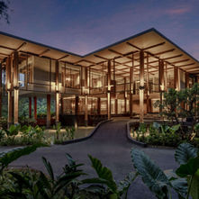 Evening view of the Anantara Layan Phuket Resort wellness centre exterior