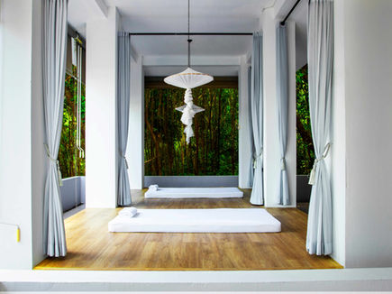 Outdoor massage beds at Absolute Sanctuary Thailand
