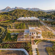 Aerial view of Finca Althaya, the organic farm supplying ZEM Wellness Clinic in Altea