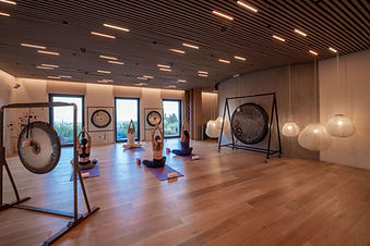 Yoga and gong sound healing session at Euphoria Retreat, Greece