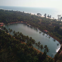 Aerial view of Veda5 Wellness Retreat Goa near the beach