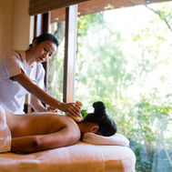Massage treatment room overlooking the forest at Ananda, Rishikesh