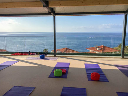 Yoga studio with sea views at Galo Resort Madeira