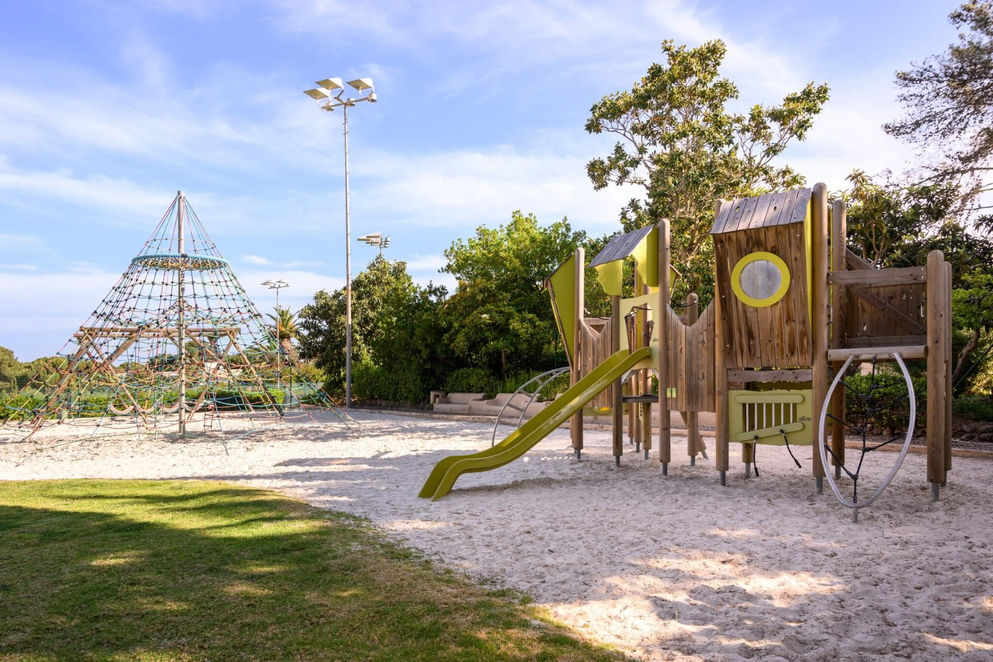 Children’s playground and climbing area at Vilalara Grand Hotel Algarve Kids Club.