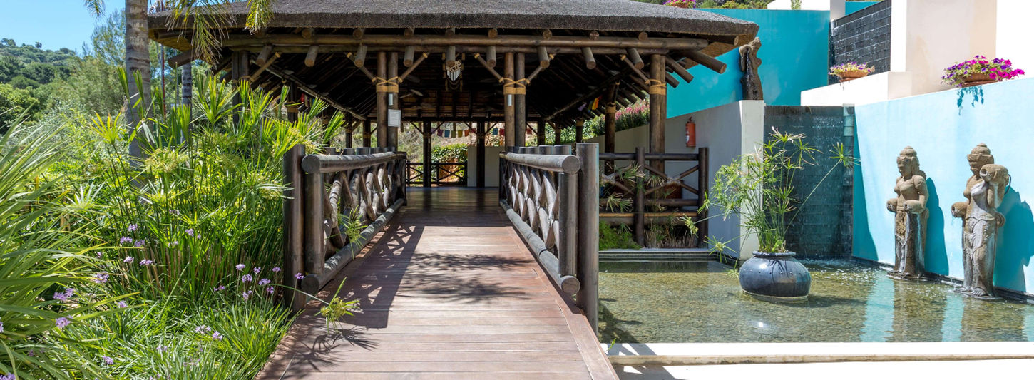 Walkway leading to yoga and meditation pavilion at Shanti Som Retreat