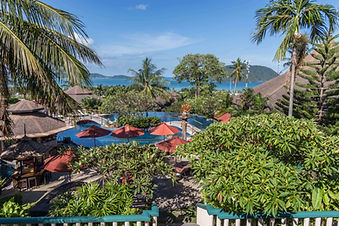 Tropical garden and ocean view from Mangosteen Ayurveda & Wellness Resort