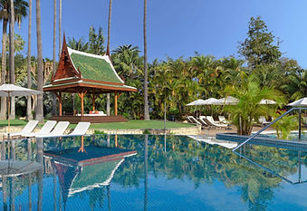 Thai-style pavilion by the pool at Hotel Botanico & The Oriental Spa Garden, Tenerife
