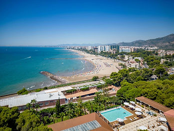 Aerial view of Benicassim coastline near Palasiet Thalasso Clinic in Spain