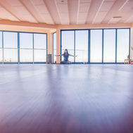 Yoga class in the ocean-view yoga room at Alpino Atlântico