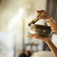 Tibetan singing bowl played during a breathwork session at REVIVO Wellness Resort Bali