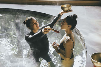 Relaxing Watsu water therapy session at Six Senses Vana retreat in Dehradun