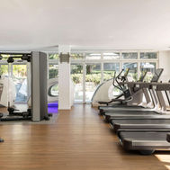 Cardio equipment and treadmills in the Technogym gym at Palace Merano