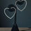 Thumbnail: Rhinestone pave semi heart post earring