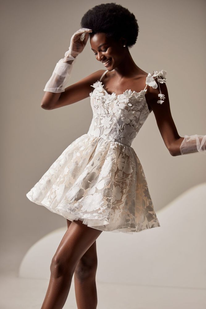 green emerald velvet dress Sample Milla Nova Gabrielle Wedding Dress