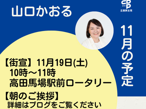 11月の予定(街宣など)