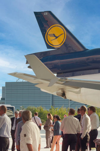 gala der lufthansa im flughafen frankfurt