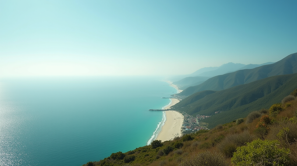 Vista aérea de la costa y zonas verdes en Los Realejos