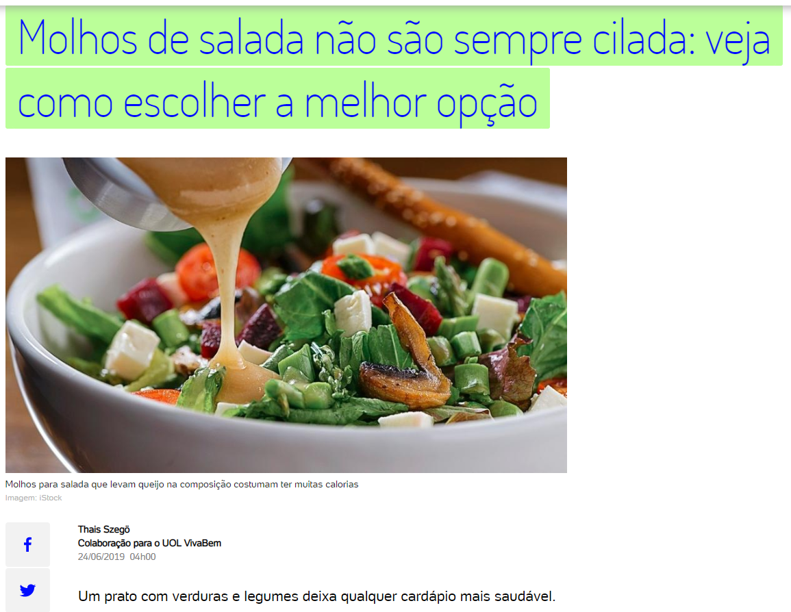 UOL VivaBem - Molhos de salada (24 de Ju