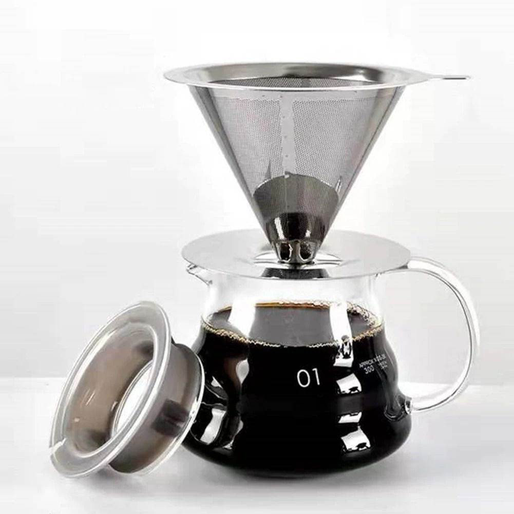 Reusable Coffee Filter Holder Double Layer Stainless Steel Coffee Tea Strainer C