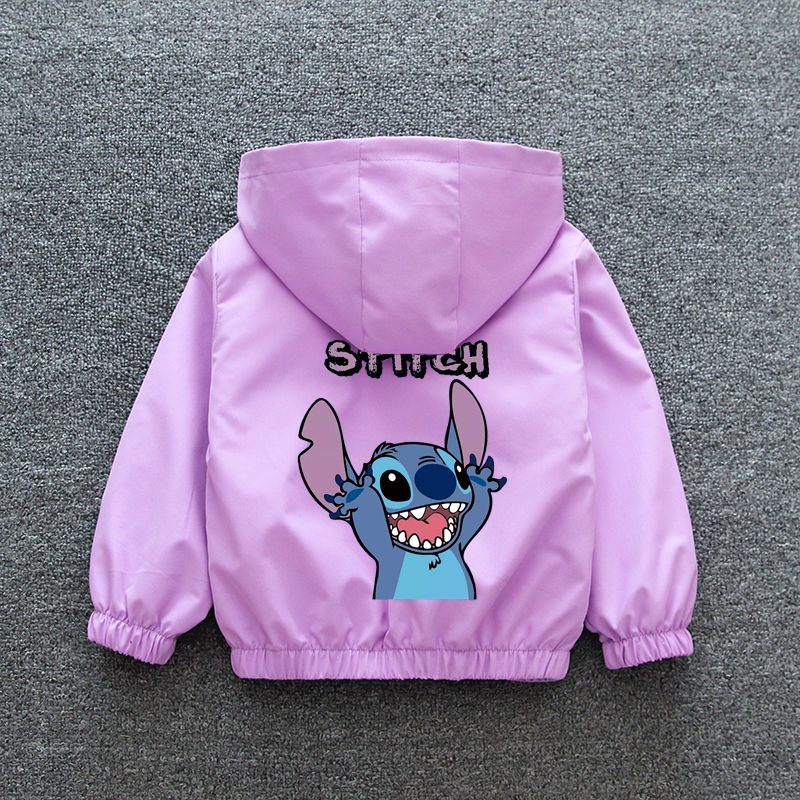 Thumbnail: Lilo and Stitch Children Girls Hooded Jacket Coat 2024 Autumn Baby Boy Cartoon Z