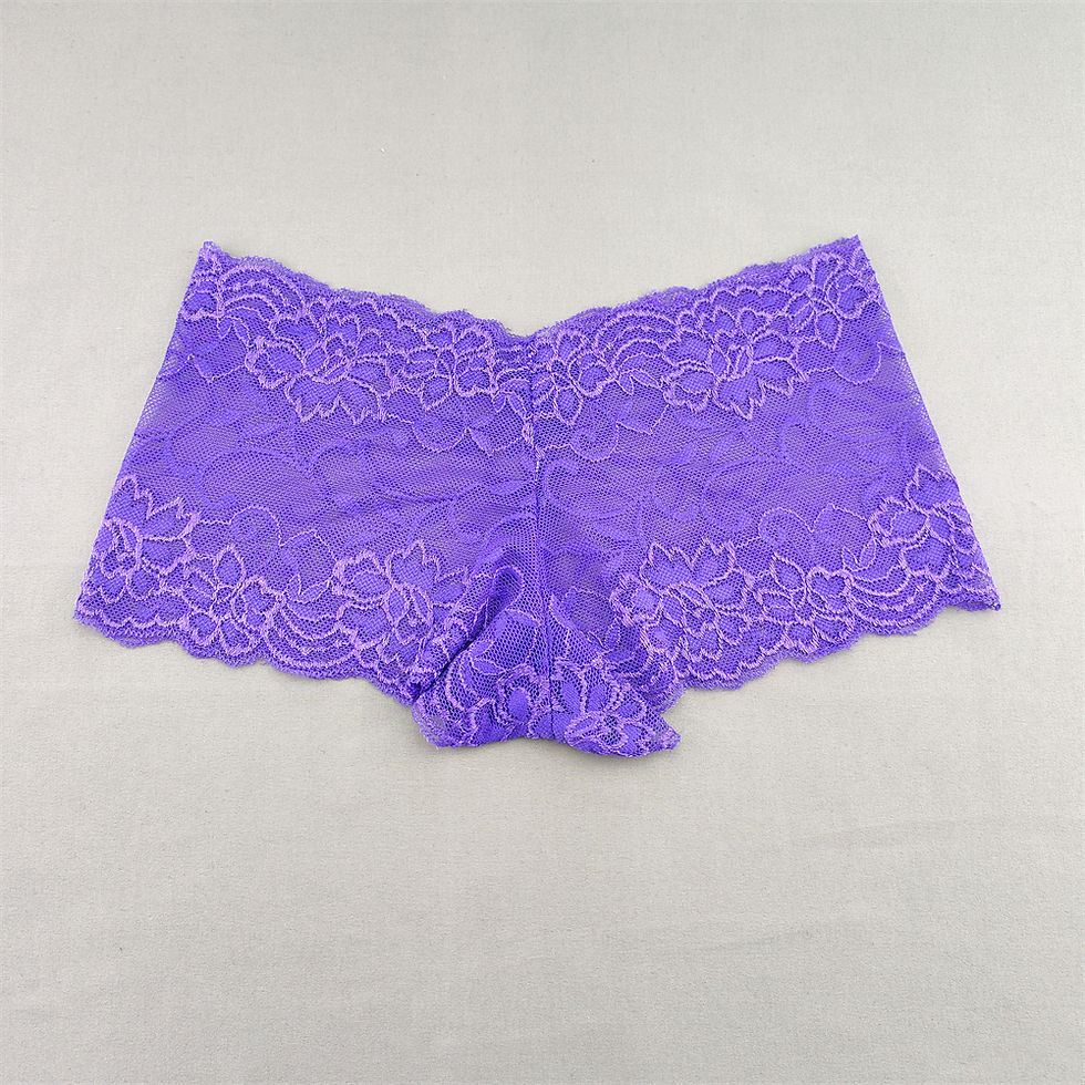 Thumbnail: Boyshorts Women Underwear Lace Transparent Floral Boxers Solid Color Perspective