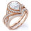 Thumbnail: JeenMata 1.5 Carat Pear Cut Moissanite Wedding Set - Bridal Set - Art Deco Ring