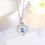 Thumbnail: Beautlace 925 Sterling Silver Birthstone Necklace Rose Flower Heart Pendant Jew