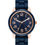 Thumbnail: Time & Tru Women's Wristwatch: Rose Gold Case, Blue Bezel, Easy Read Dial, Sili