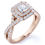 Thumbnail: JeenMata 1 Carat Princess Cut Moissanite Engagement Ring - Bridal Set - Double 