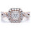 Thumbnail: JeenMata 1 Carat Princess Cut Moissanite Engagement Ring - Bridal Set - Double 