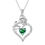 Thumbnail: Beautlace 925 Sterling Silver Birthstone Necklace Rose Flower Heart Pendant Jew