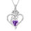 Thumbnail: Beautlace 925 Sterling Silver Birthstone Necklace Rose Flower Heart Pendant Jew