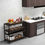 Thumbnail: Costway Rustic Wine Rack Table 13 Bottles Wine Bar Cabinet Freestanding with Gl