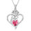 Thumbnail: Beautlace 925 Sterling Silver Birthstone Necklace Rose Flower Heart Pendant Jew
