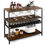 Thumbnail: Costway Rustic Wine Rack Table 13 Bottles Wine Bar Cabinet Freestanding with Gl