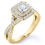 Thumbnail: JeenMata 1 Carat Princess Cut Moissanite Engagement Ring - Bridal Set - Double 