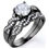 Thumbnail: JeenMata 1.25 Carat Round Cut Moissanite Wedding Set - Bridal Set - Infinity Ri