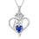 Thumbnail: Beautlace 925 Sterling Silver Birthstone Necklace Rose Flower Heart Pendant Jew